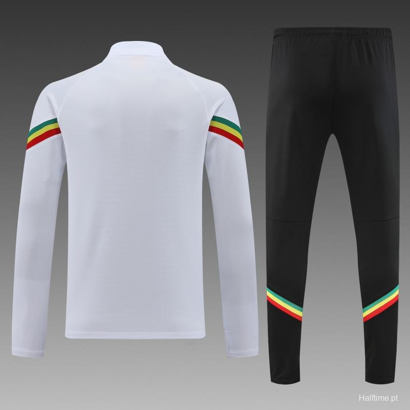 2022 Senegal White Half Zipper Tracksuit