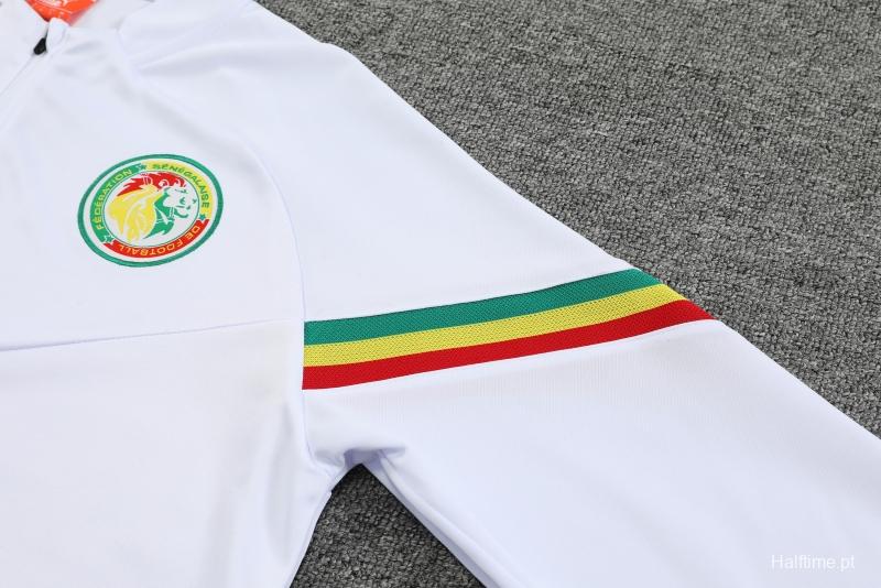 2022 Senegal White Half Zipper Tracksuit