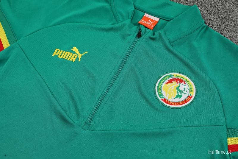 2022 Senegal Green Half Zipper Tracksuit