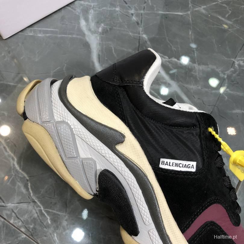 Men/Women Balenciaga Triple S Sneaker Black/Purple Item 6380340