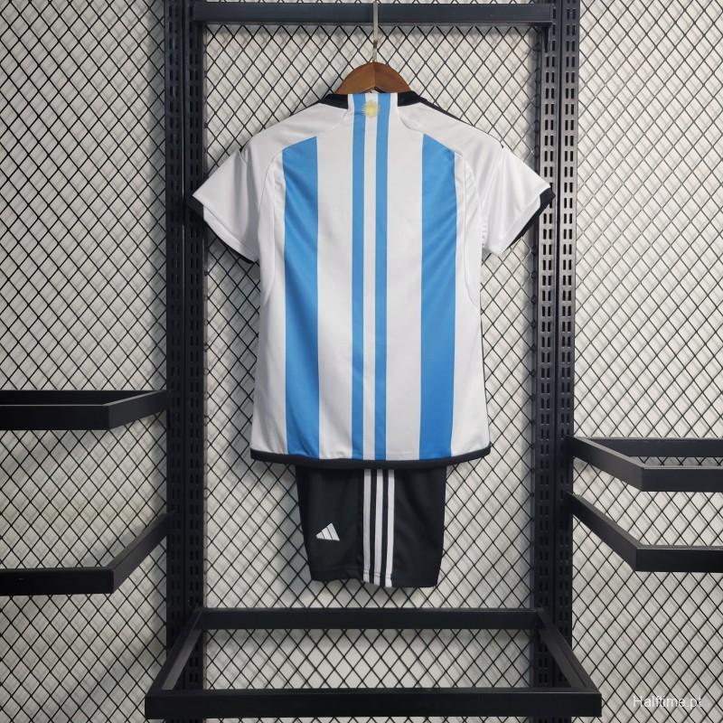 3-Stars 2023 Kids Argentina Home Jersey