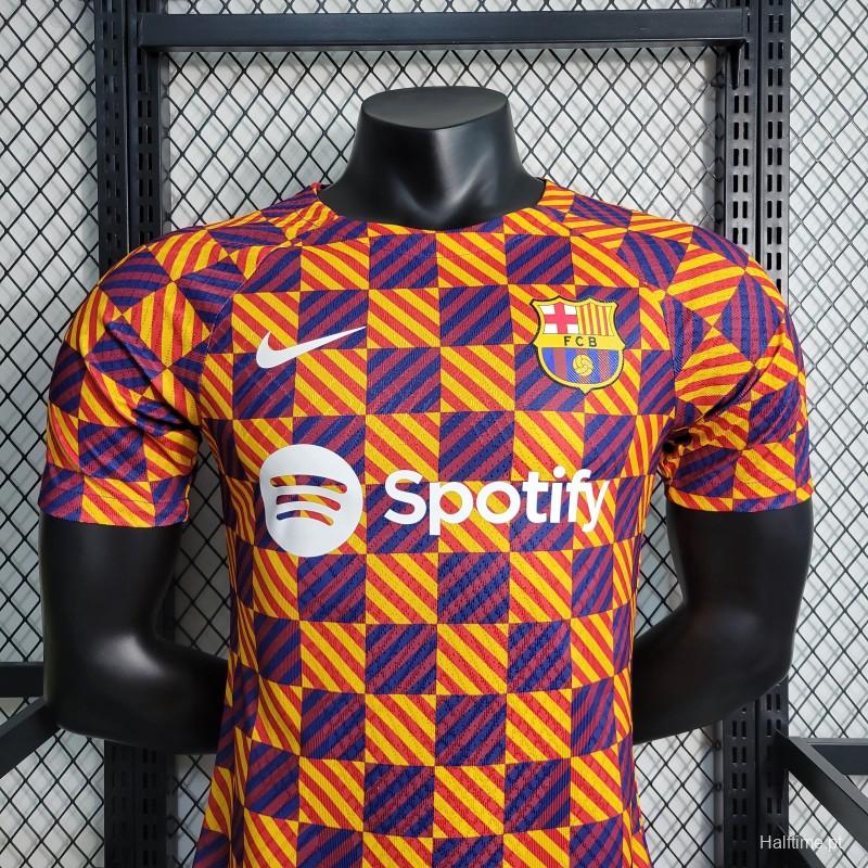 Player Version 23-24 Barcelona Training Orange Jersey