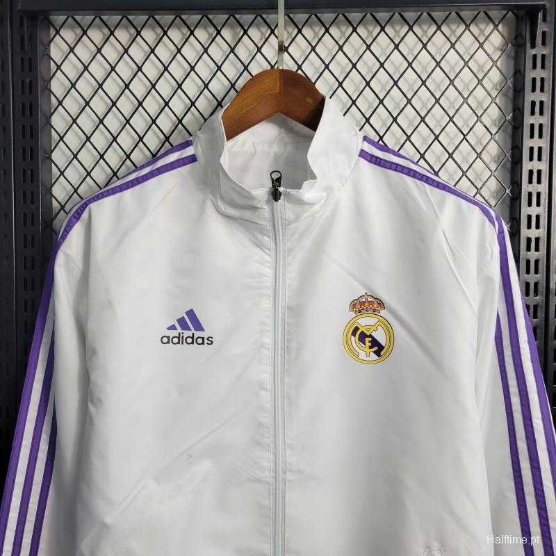 23/24 Reversible Real Madrid White Windbreaker