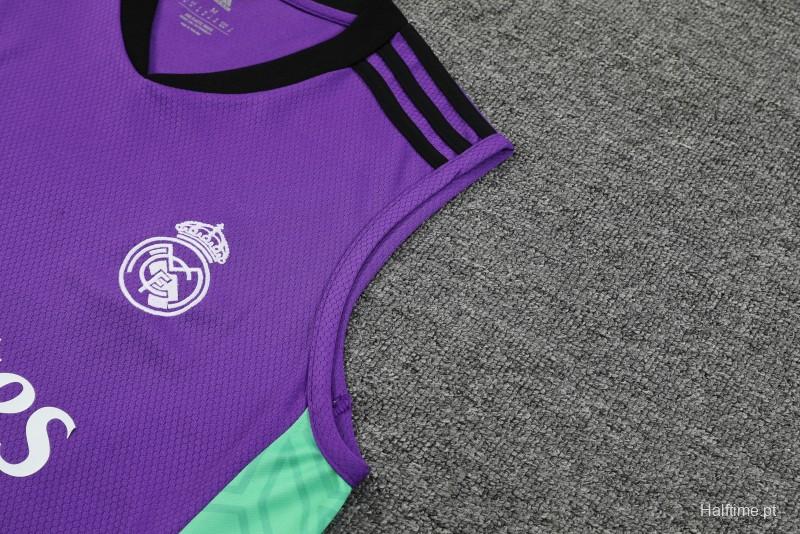 23-24 Real Madrid Purple Vest Jersey+Shorts