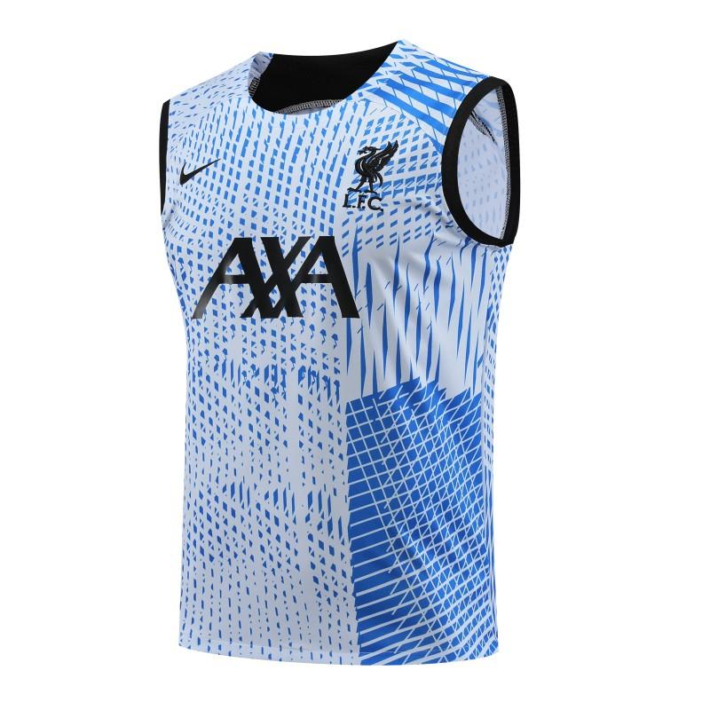 23-24 Liverpool Blue White Grid Vest Jersey+Shorts