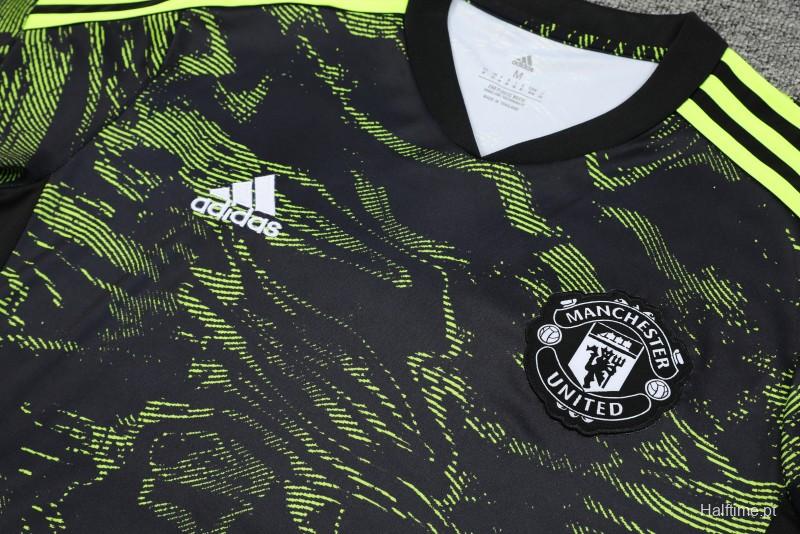 23-24 Manchester United Black Green Short Sleeve+Shorts