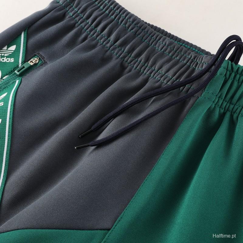 23/24 Adidas Original Green/Grey Full Zipper +Pants