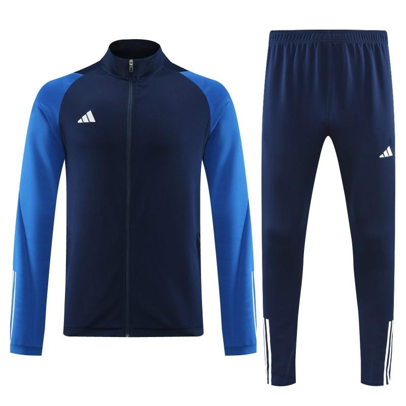 23/24 Adidas Black Blue Full Zipper Jacket+Pants