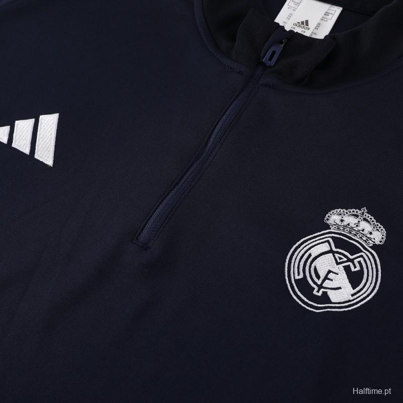 23/24 Real Madrid Navy Half Zipper Jacket+Pants