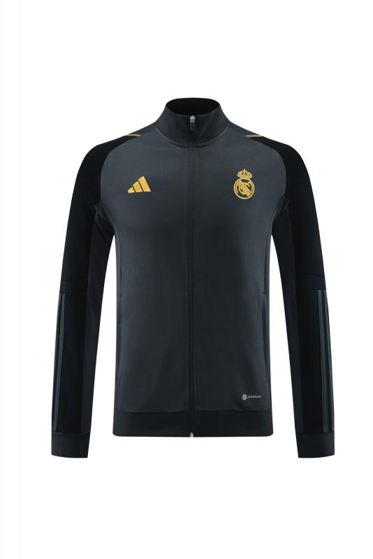 23/24 Real Madrid Grey/Black Full Zipper Jacket+Pants