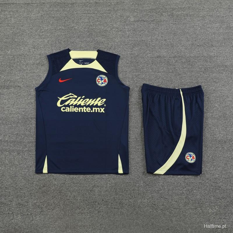 24/25 Club America Navy Vest Jeresy+Shorts