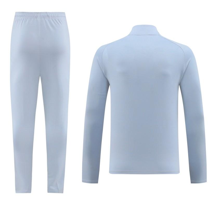 2024 Nike Light Blue Half Zipper Jacket+Pants