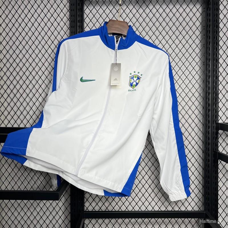 Retro 1994 Brazil White Windbreaker