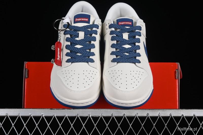 Supreme x Nike SB Dunk Low Casual Skate Shoes with Zoom Air Cushion - DQ1098-335