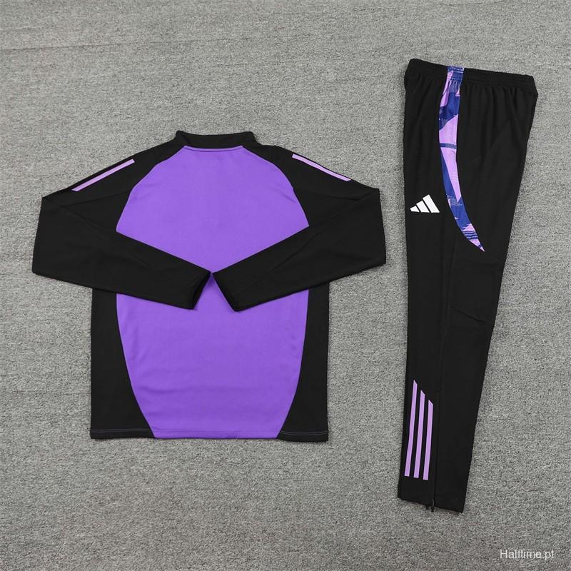 2024 Germany Purple Half Zipper Jacket+Long Pants