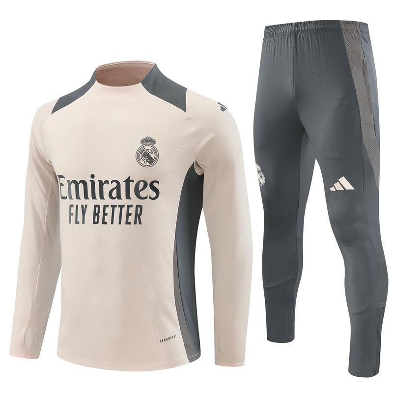 24/25 Real Madrid khaki Half Zipper Jacket+Long Pants