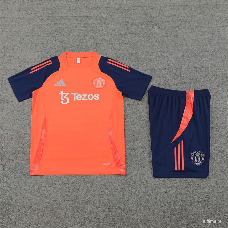 24/25 Manchester United Orange Short Sleeve Jersey+Shorts