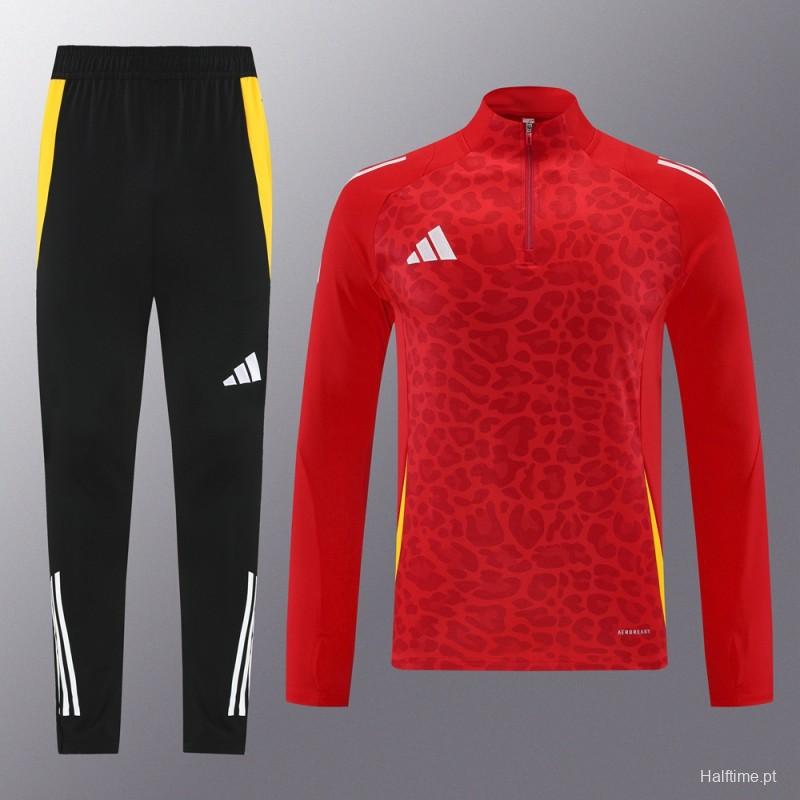 2024 Adidas Red Half Zipper Jacket+Long Pants