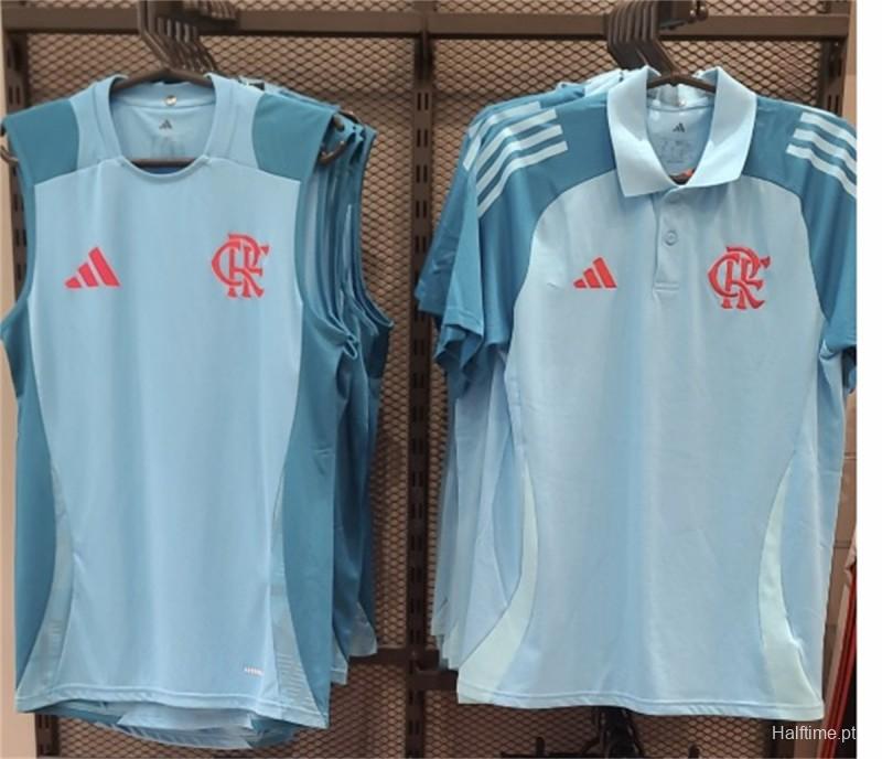 25/26 Flamengo Light Blue Polo Jersey S-XXXXL