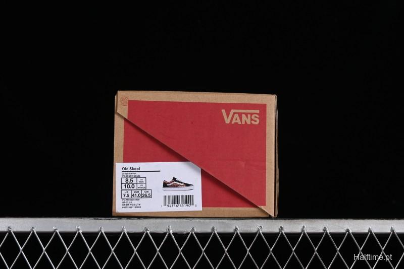 Vans Old Skool Classic Retro Low-Top Canvas Sneakers with Leopard Print and Slip-Resistant Sole - VN000CR5CJK