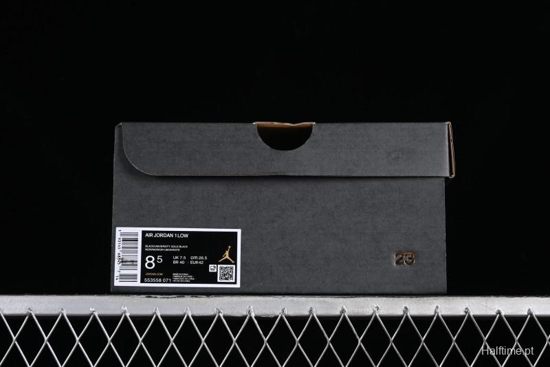 Nike Air Jordan 1 Low AJ1 Black Gold Hook Casual Sneakers - 553558-071