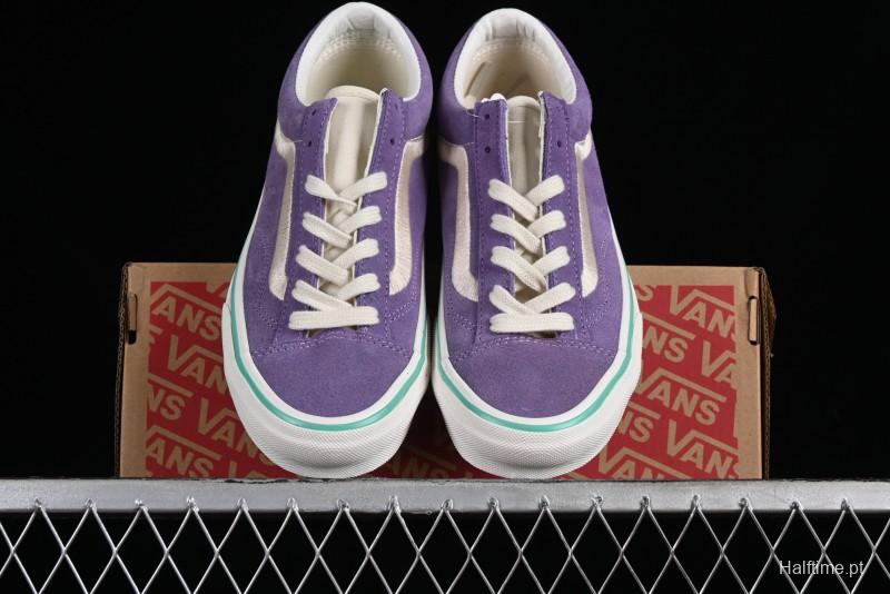 Vans Style 36 Low-Top Skate Shoes with Purple Embroidery - VN000CRPGRN