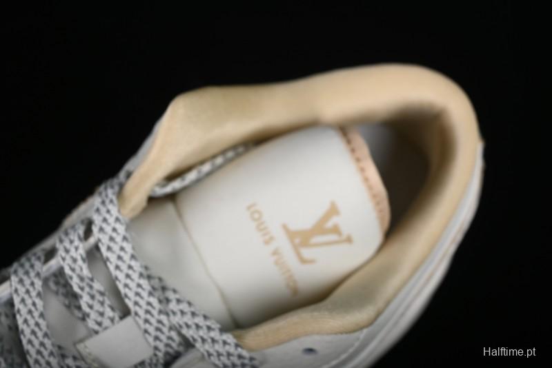 Nike Air Jordan 1 Low AJ1 Louis Vuitton Print Khaki Custom High-End Low-Top Basketball Shoes - SJ9950-004