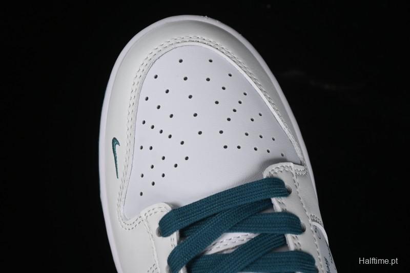 Nike SB Dunk Low Stussy Collaboration - White Grey Green Print Anniversary High-End Custom Low-Top Casual Skate Shoes - XX2025-808