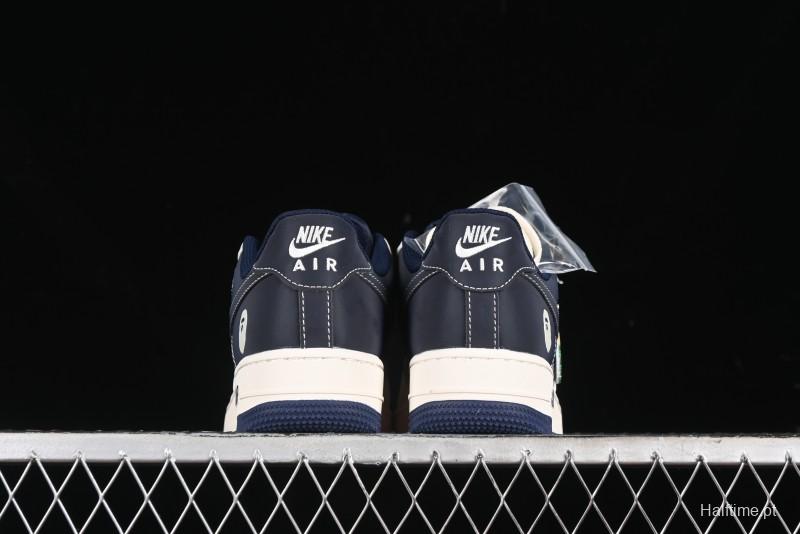 Nike Air Force 1 '07 Low Bape Collaboration - Deep Blue Grey Low-Top Casual Sneakers BB6566-206