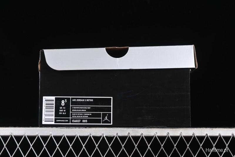 Nike Air Jordan 5 Retro Basketball Shoes with Grey Wolf Colorway - 136027-005