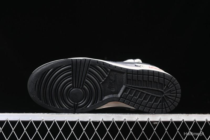 Nike SB Dunk Low Supreme Collaboration - Strap Light Gray Hook Anniversary High-End Custom Low-Top Casual Skate Shoes - YX5066-210