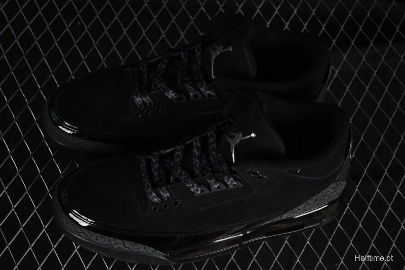 Nike Air Jordan 3 Retro Basketball Shoes in Midnight Black - CT8532-001
