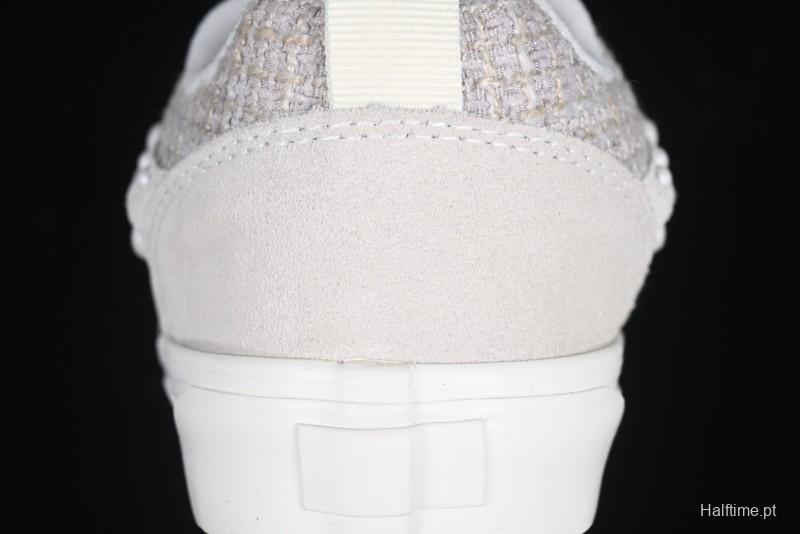 Vans Knu Skool Pearl White Grey Low Top Casual Skate Shoes - VN0007QDBGE