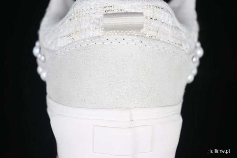 Vans Knu Skool Pearl White Chunky Sneakers with D-Ring Lacing System - VN000D22QC5