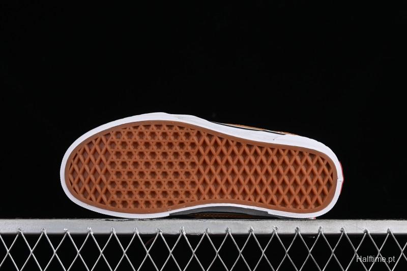 Vans Caldrone Classic American Retro Skate Shoes in Brown Orange - VN000CXZ1OU
