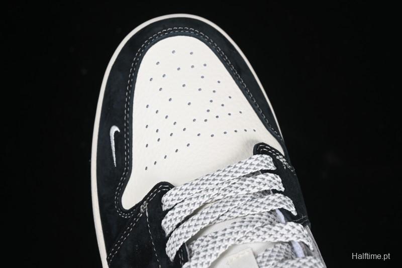 Nike Air Jordan 1 Low AJ1 The North Face Collaboration - Grey Black Toe Retro Basketball Shoes - XX3318-512