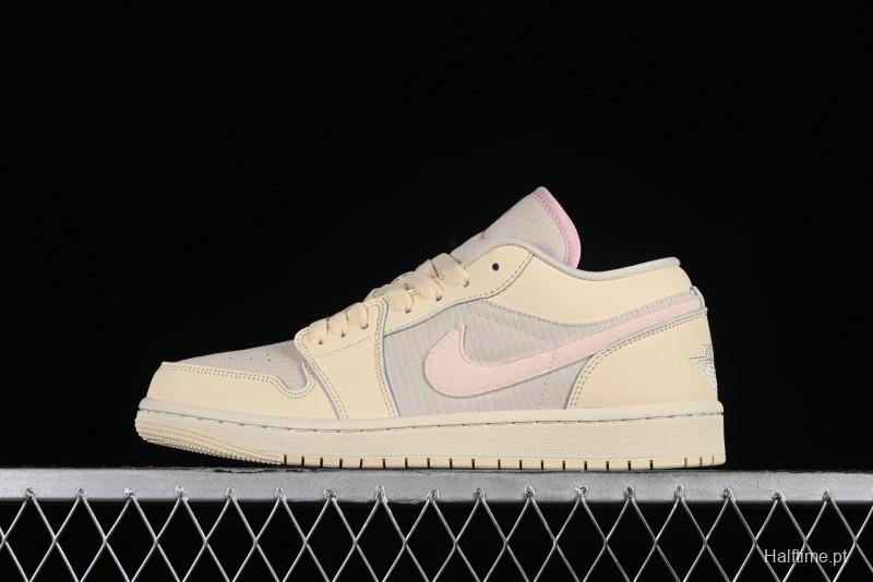 Nike Air Jordan 1 Low AJ1 Khaki Pink Low-Top Lifestyle Basketball Shoes - FQ1925-100