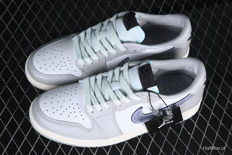 Nike Air Jordan 1 Low OG CNY AJ1 Snake Year Limited Silver Snake Low-Top Retro Basketball Shoes - HF3144-100