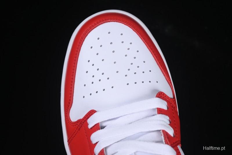 Nike Air Jordan 1 Low AJ1 White Red Casual Sneakers - 553558-166
