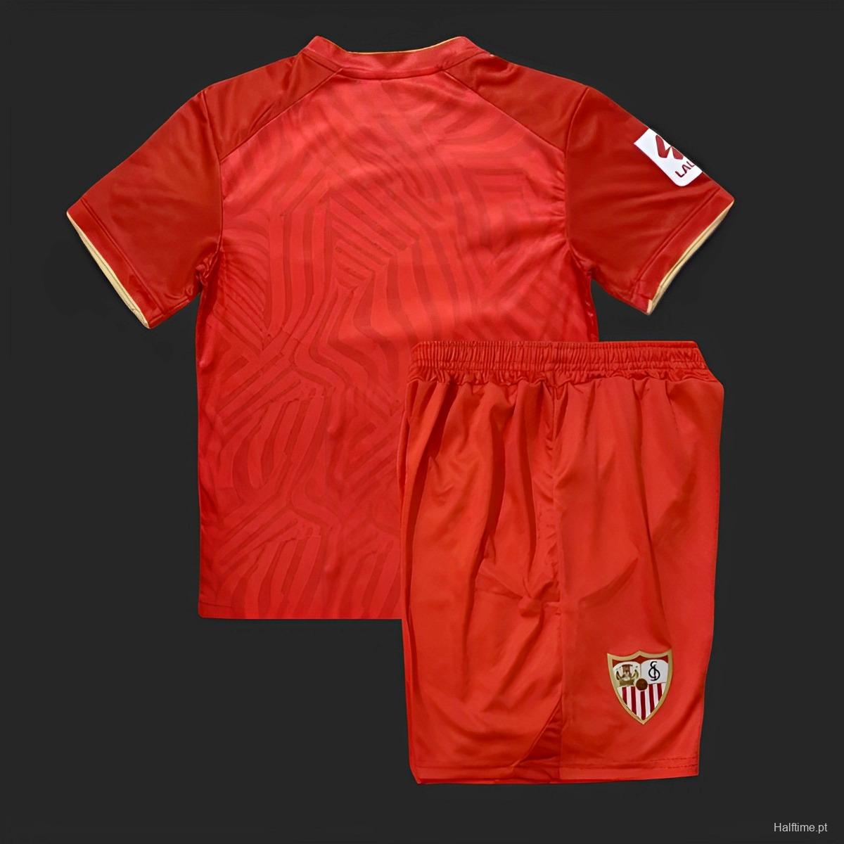 23/24 Kids Sevilla Away Red Jersey