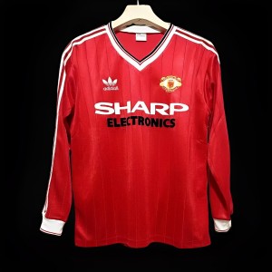 Retro 82/83 Manchester United Home Long Sleeve Jersey