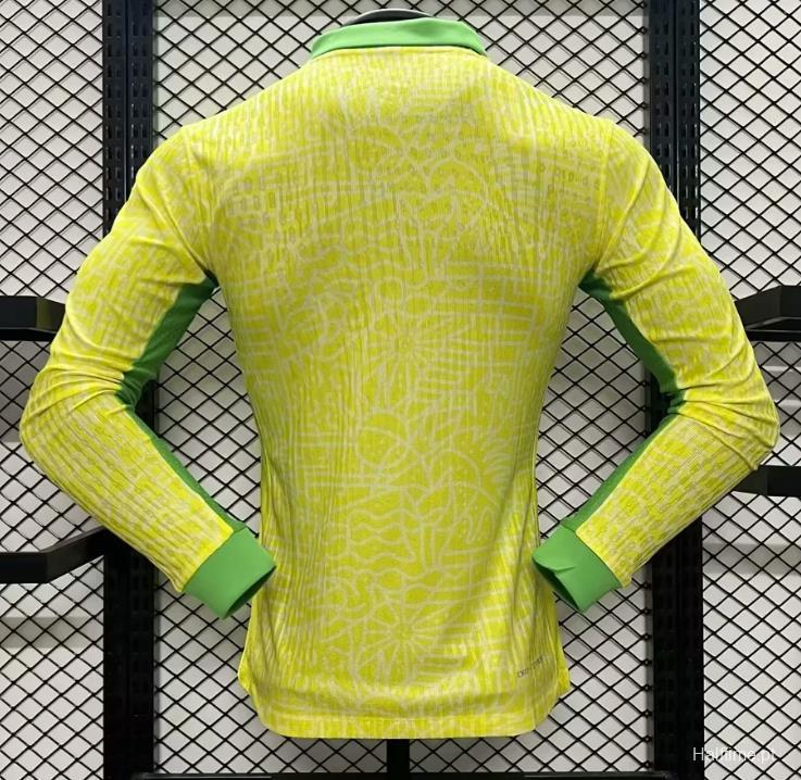 Player Version 2024 Brazil Home Long Sleeve Jersey