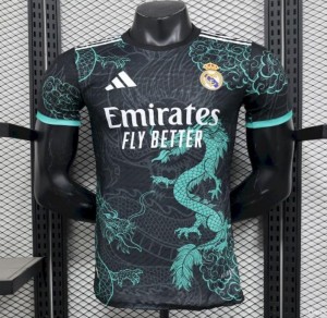 2025/26 Player Version Real Madrid Black Green Dragon Edition Jersey